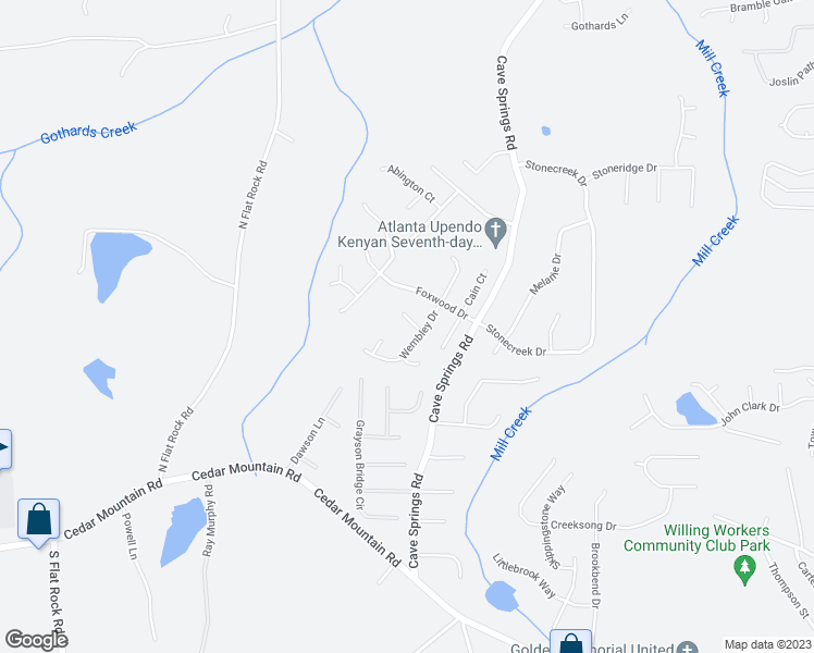 map of restaurants, bars, coffee shops, grocery stores, and more near 1087 Amberglade Way in Douglasville