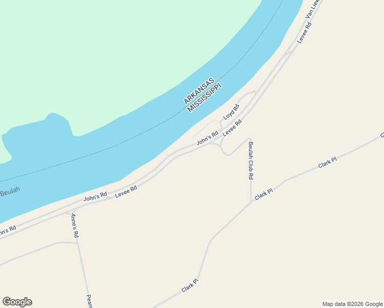 map of restaurants, bars, coffee shops, grocery stores, and more near Levee Road in Beulah