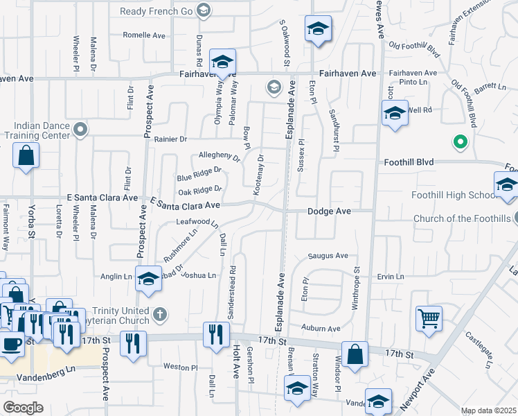 map of restaurants, bars, coffee shops, grocery stores, and more near 18292 Leafwood Lane in Santa Ana