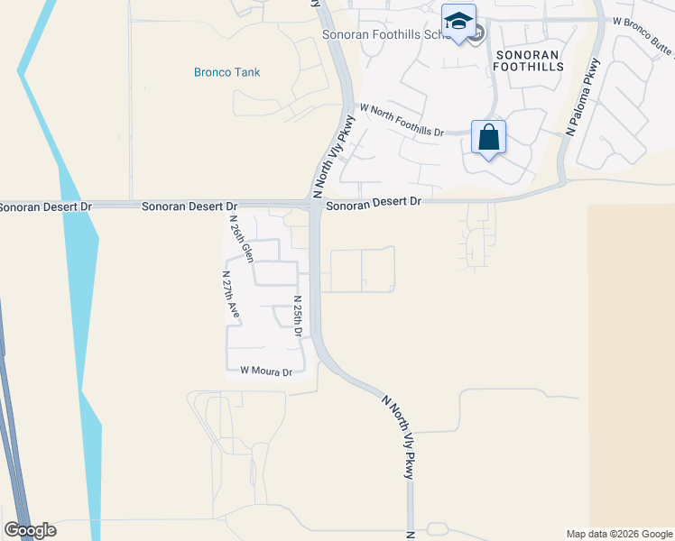 map of restaurants, bars, coffee shops, grocery stores, and more near 31113 North North Valley Parkway in Phoenix