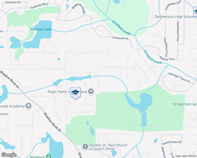 map of restaurants, bars, coffee shops, grocery stores, and more near 810 Shadow Lake Drive in Lithonia