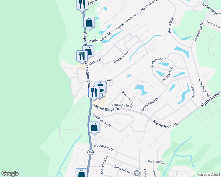map of restaurants, bars, coffee shops, grocery stores, and more near 969 Fox Hollow Road in Conway