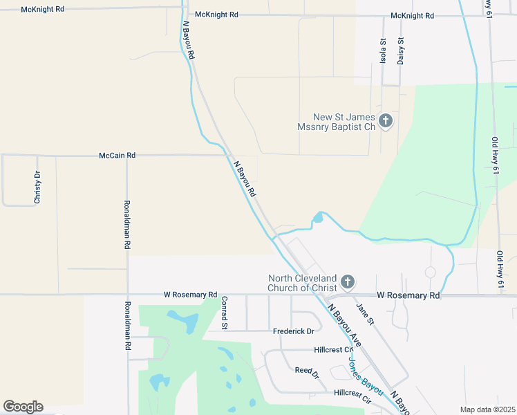 map of restaurants, bars, coffee shops, grocery stores, and more near 1310 North Bayou Road in Cleveland