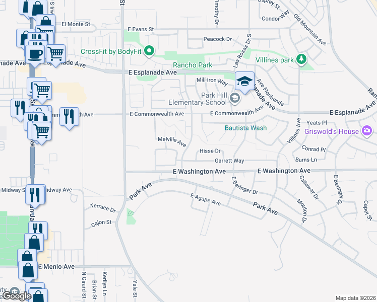 map of restaurants, bars, coffee shops, grocery stores, and more near 1974 Arroyo Viejo Drive in San Jacinto