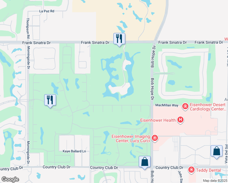 map of restaurants, bars, coffee shops, grocery stores, and more near 899 Island Drive in Rancho Mirage