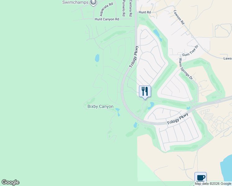 map of restaurants, bars, coffee shops, grocery stores, and more near 24275 Augusta Drive in Corona
