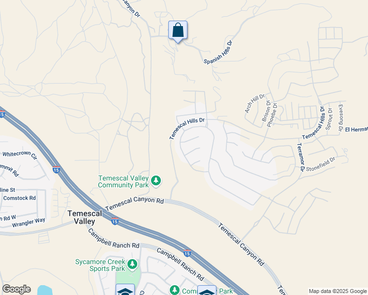 map of restaurants, bars, coffee shops, grocery stores, and more near 11082 Briar Rose Court in Corona