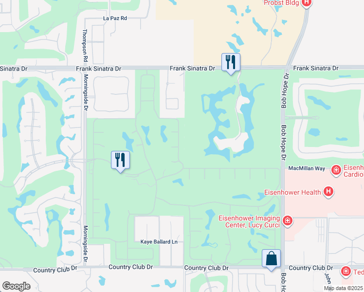 map of restaurants, bars, coffee shops, grocery stores, and more near 12 Dartmouth Drive in Rancho Mirage