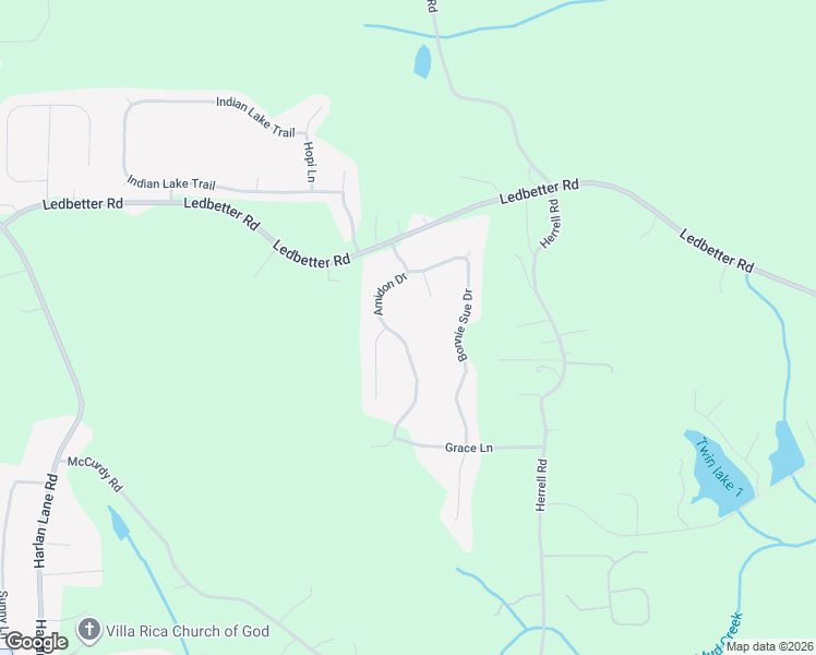 map of restaurants, bars, coffee shops, grocery stores, and more near 144 Amidon Drive in Villa Rica