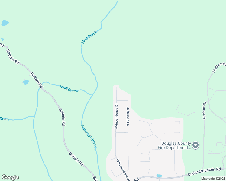 map of restaurants, bars, coffee shops, grocery stores, and more near 1683 Independence Drive in Douglasville
