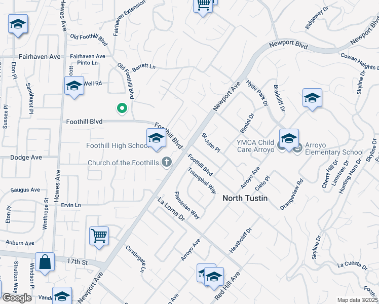 map of restaurants, bars, coffee shops, grocery stores, and more near 11472 Newport Avenue in Santa Ana