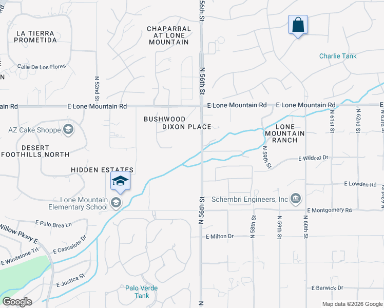 map of restaurants, bars, coffee shops, grocery stores, and more near 31002 North 56th Street in Cave Creek