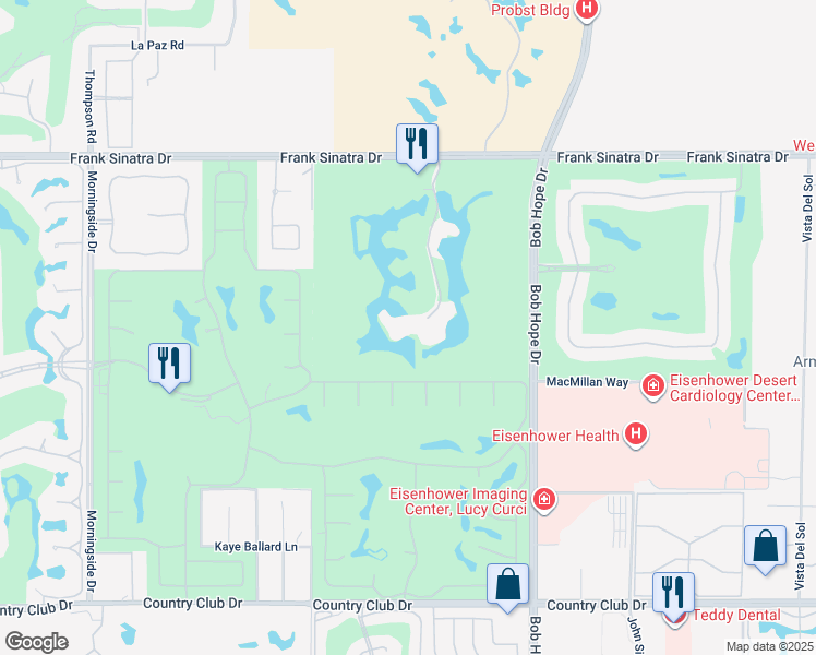 map of restaurants, bars, coffee shops, grocery stores, and more near 899 Island Drive in Rancho Mirage