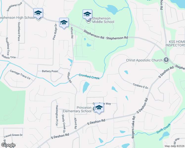 map of restaurants, bars, coffee shops, grocery stores, and more near 6683 Shapiro Court in Stone Mountain
