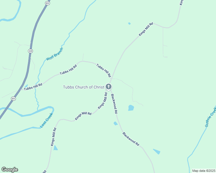 map of restaurants, bars, coffee shops, grocery stores, and more near 3588 Kings Mill Road in Oakman