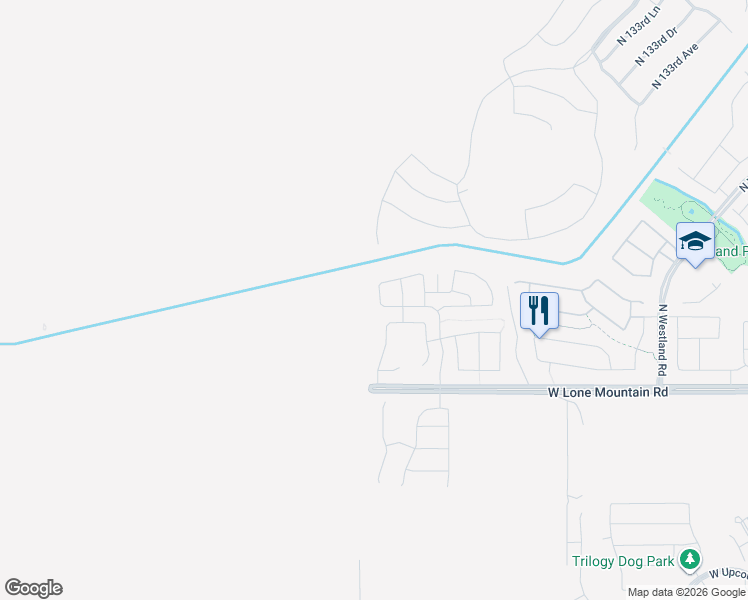 map of restaurants, bars, coffee shops, grocery stores, and more near 13795 West Creosote Drive in Peoria