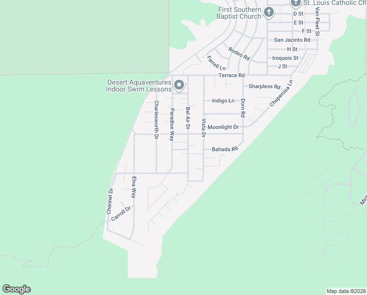 map of restaurants, bars, coffee shops, grocery stores, and more near 38790 Bel Air Drive in Cathedral City