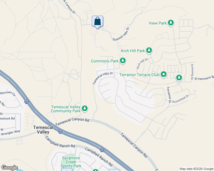 map of restaurants, bars, coffee shops, grocery stores, and more near 11145 Fourleaf Court in Corona
