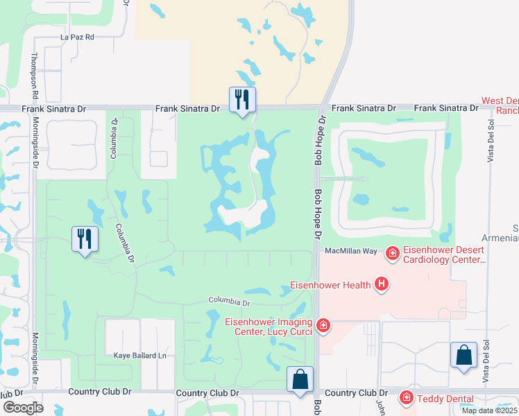 map of restaurants, bars, coffee shops, grocery stores, and more near 900 Island Drive in Rancho Mirage
