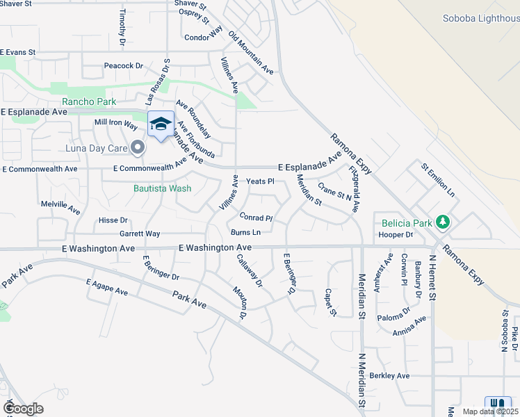 map of restaurants, bars, coffee shops, grocery stores, and more near 1938 Mann Court in San Jacinto