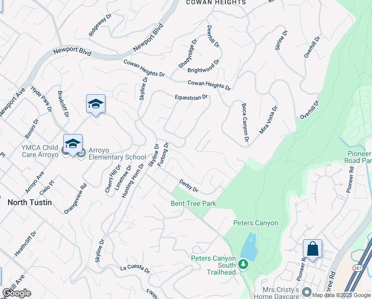 map of restaurants, bars, coffee shops, grocery stores, and more near 1682 Kimberwick Drive in Santa Ana