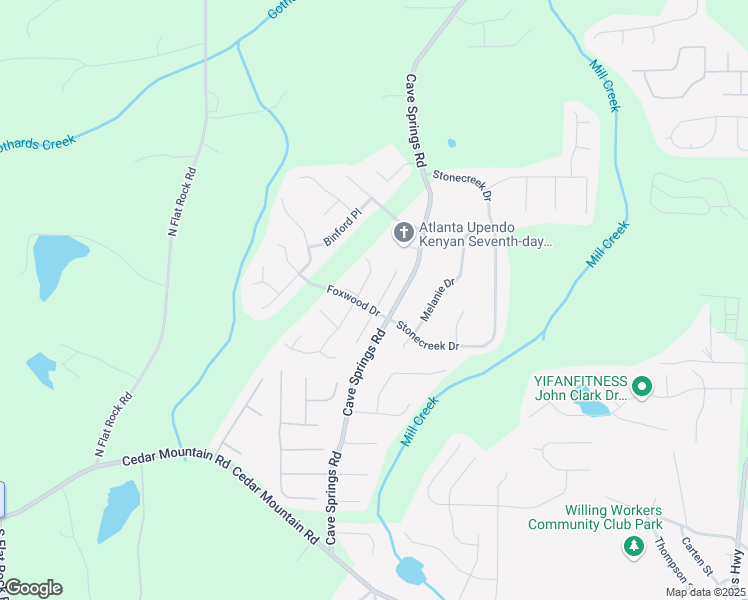 map of restaurants, bars, coffee shops, grocery stores, and more near 1503 Cain Court in Douglasville