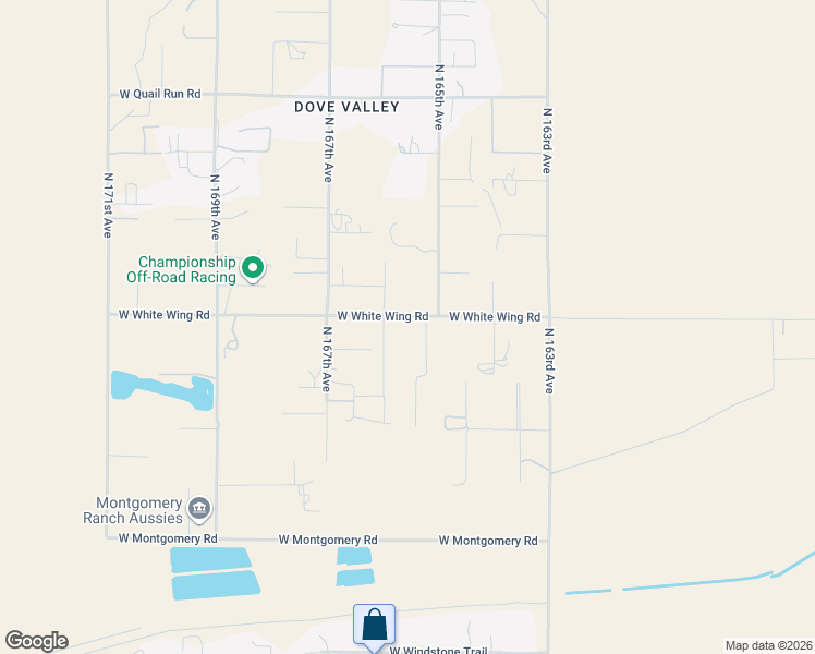 map of restaurants, bars, coffee shops, grocery stores, and more near 16527 West White Wing Road in Surprise