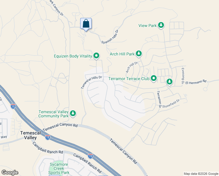 map of restaurants, bars, coffee shops, grocery stores, and more near 24179 Crestley Drive in Corona