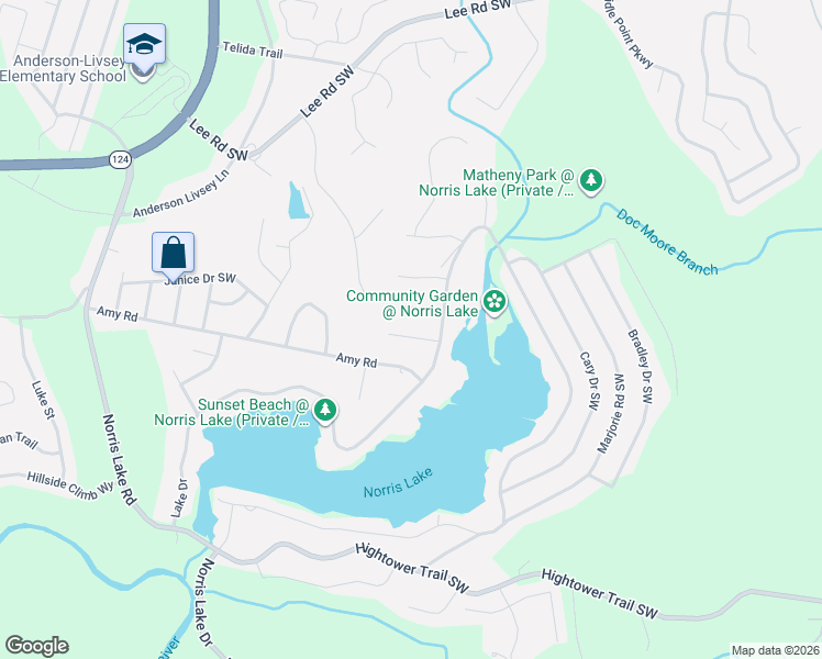 map of restaurants, bars, coffee shops, grocery stores, and more near 4400 Milton Trail Southwest in Snellville