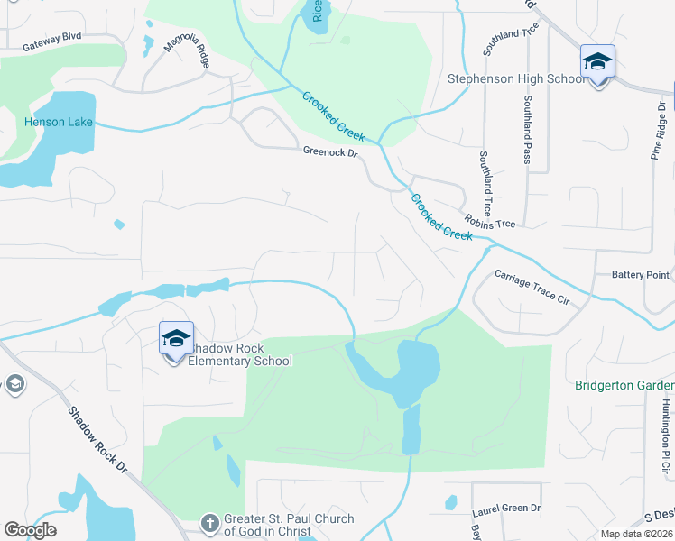 map of restaurants, bars, coffee shops, grocery stores, and more near 646 Lakes Circle in Lithonia