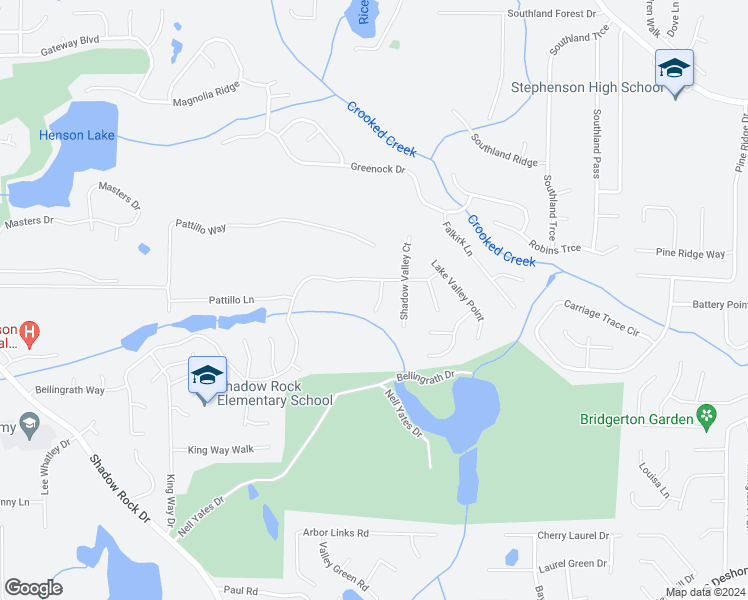 map of restaurants, bars, coffee shops, grocery stores, and more near 651 Lakes Circle in Lithonia