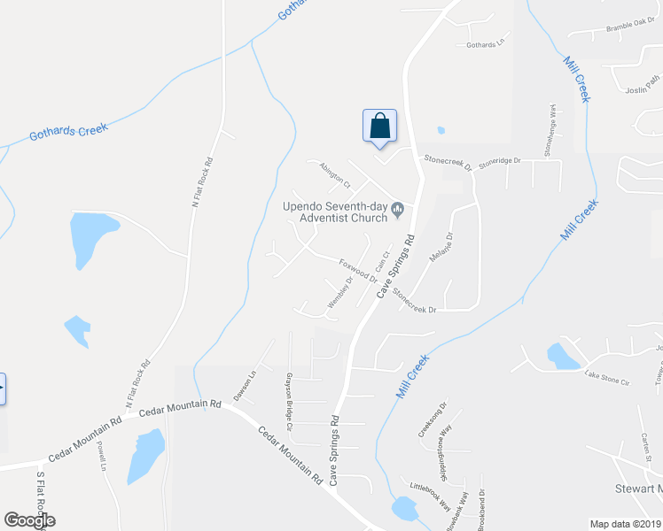 map of restaurants, bars, coffee shops, grocery stores, and more near 1115 Foxwood Drive in Douglasville