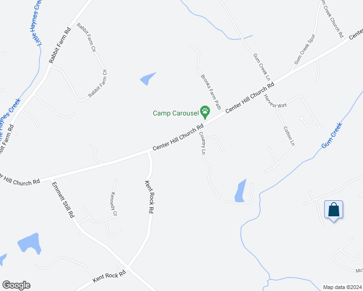 map of restaurants, bars, coffee shops, grocery stores, and more near 5010 Center Hill Church Road in Loganville
