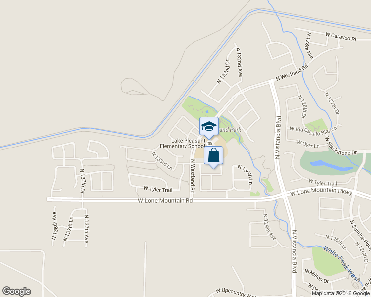 map of restaurants, bars, coffee shops, grocery stores, and more near 13333 West Oyer Lane in Peoria