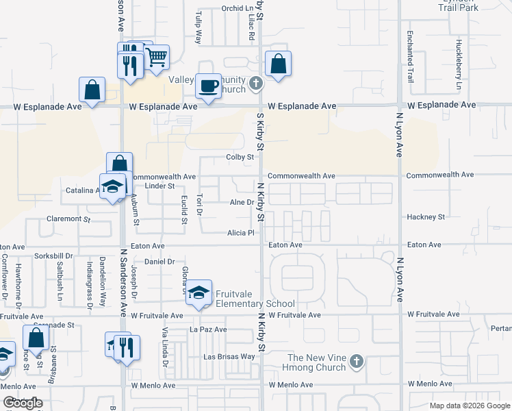 map of restaurants, bars, coffee shops, grocery stores, and more near 1220 Tomiko Drive in Hemet