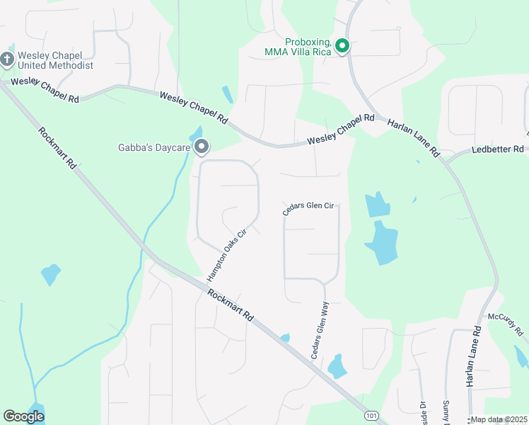 map of restaurants, bars, coffee shops, grocery stores, and more near 185 Hampton Oaks Circle in Villa Rica