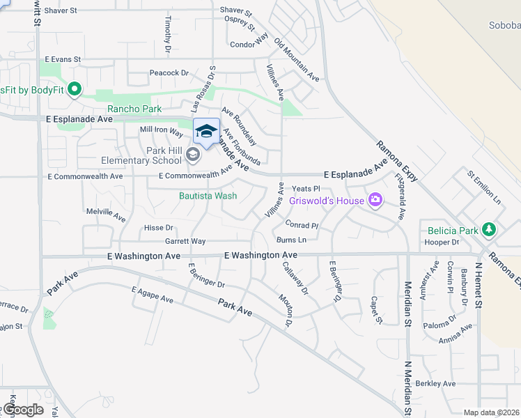 map of restaurants, bars, coffee shops, grocery stores, and more near 1870 Rosemont Circle in San Jacinto