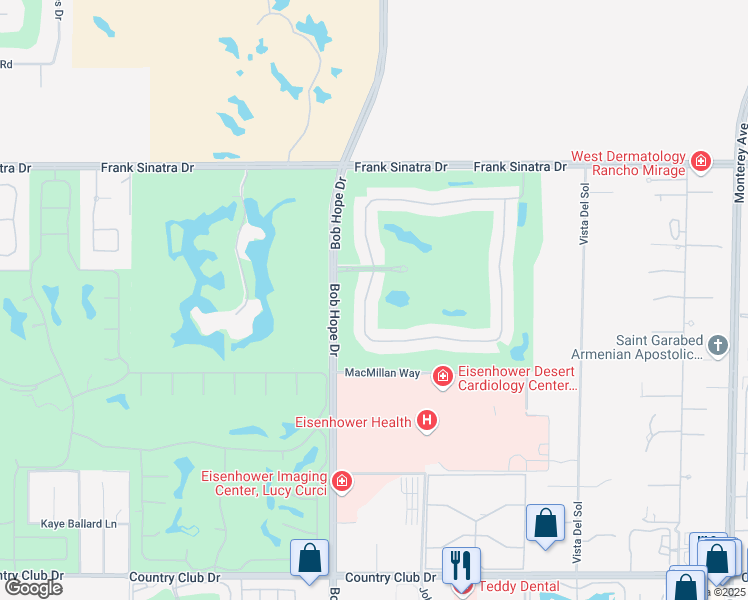 map of restaurants, bars, coffee shops, grocery stores, and more near 228 Kavenish Drive in Rancho Mirage