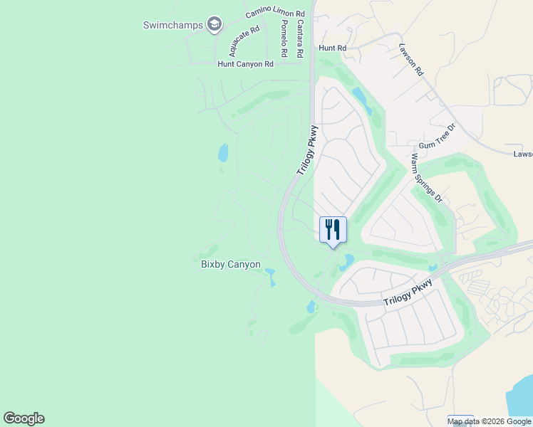 map of restaurants, bars, coffee shops, grocery stores, and more near 8861 Hollyhock Court in Corona