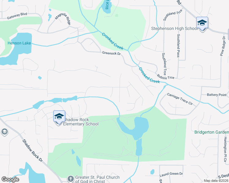 map of restaurants, bars, coffee shops, grocery stores, and more near 646 Lakes Circle in Lithonia