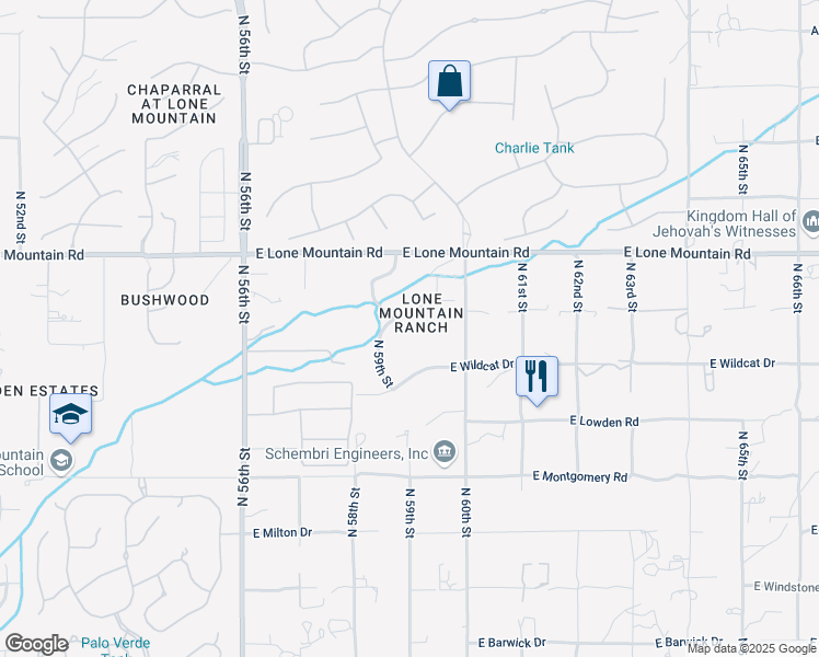 map of restaurants, bars, coffee shops, grocery stores, and more near 5921 Rancho Del Oro Court in Cave Creek