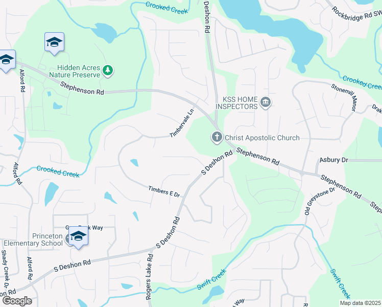 map of restaurants, bars, coffee shops, grocery stores, and more near 6956 Kimberland Gardens Lane in Lithonia