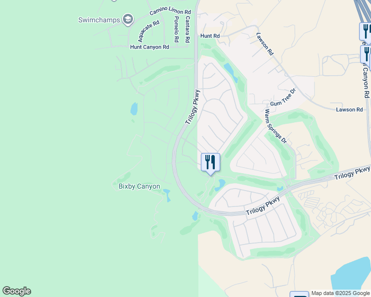 map of restaurants, bars, coffee shops, grocery stores, and more near 24182 Watercress Drive in Corona