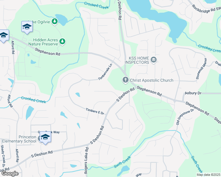 map of restaurants, bars, coffee shops, grocery stores, and more near 6956 Kimberland Gardens Lane in Lithonia