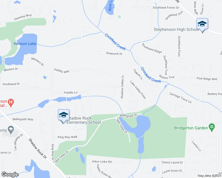 map of restaurants, bars, coffee shops, grocery stores, and more near 674 Shadow Lake Drive in Lithonia