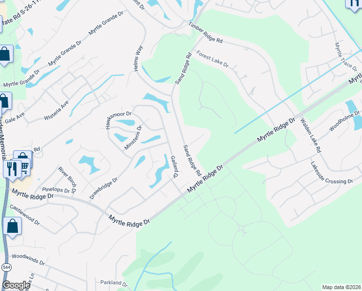 map of restaurants, bars, coffee shops, grocery stores, and more near 1318 Gailard Drive in Conway