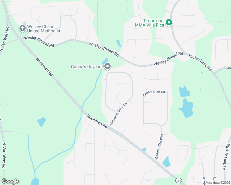 map of restaurants, bars, coffee shops, grocery stores, and more near 436 Abbey Place in Villa Rica
