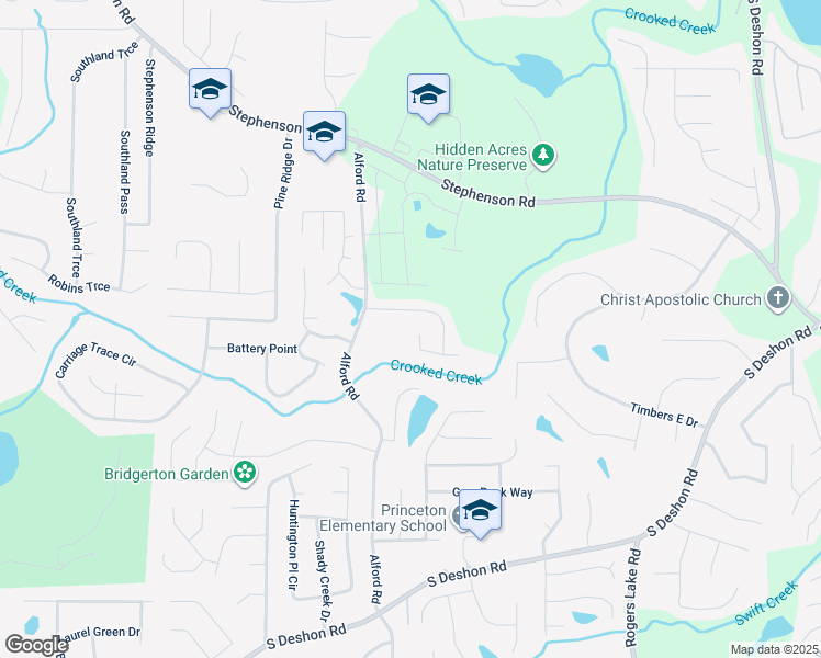 map of restaurants, bars, coffee shops, grocery stores, and more near 6631 Shapiro Court in Stone Mountain