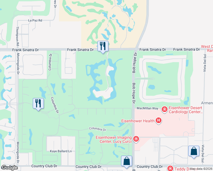 map of restaurants, bars, coffee shops, grocery stores, and more near 900 Island Drive in Rancho Mirage