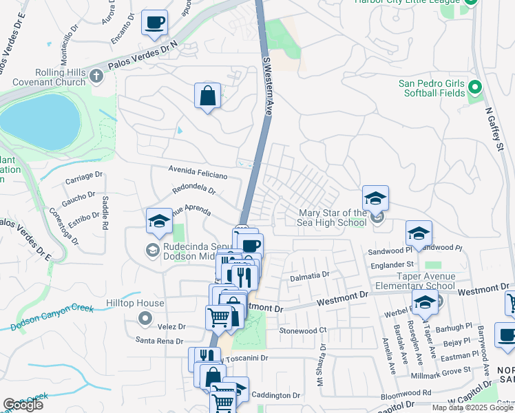 map of restaurants, bars, coffee shops, grocery stores, and more near 1683 Intrepid Lane in Los Angeles